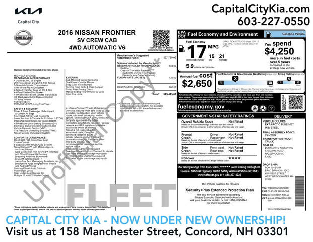 2016 Nissan Frontier SV 4WD photo