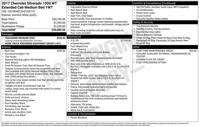 2017 Chevrolet Silverado 1500 Work Truck 4WD photo