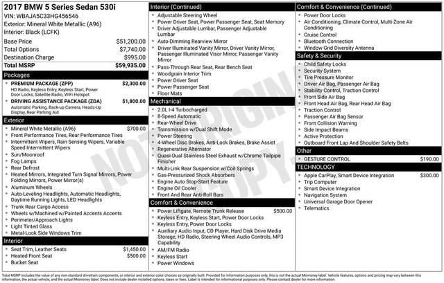 2017 BMW 5 Series 530i RWD photo