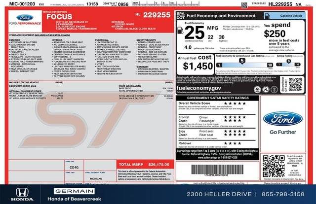 2017 Ford Focus ST FWD photo