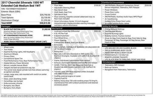 2017 Chevrolet Silverado 1500 Work Truck 4WD photo