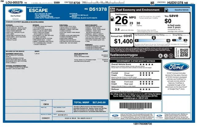 2017 Ford Escape SE FWD photo