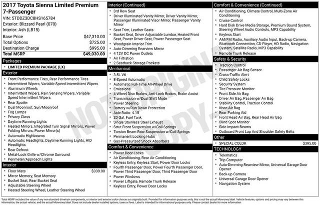 2017 Toyota Sienna Limited Premium AWD photo
