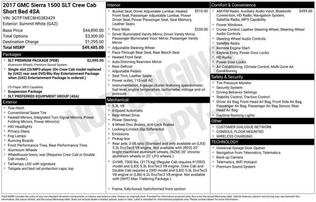 2017 GMC Sierra 1500 SLT RWD photo