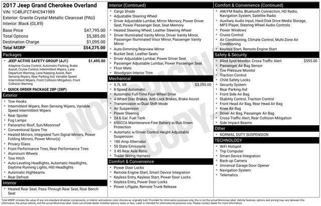 2017 Jeep Grand Cherokee Overland 4WD photo