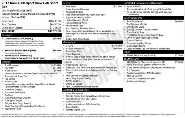 2017 Ram 1500 Sport RWD photo