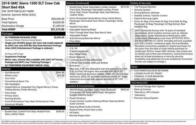 2018 GMC Sierra 1500 SLT RWD photo