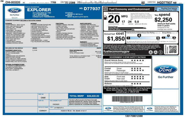 2017 Ford Explorer XLT FWD photo