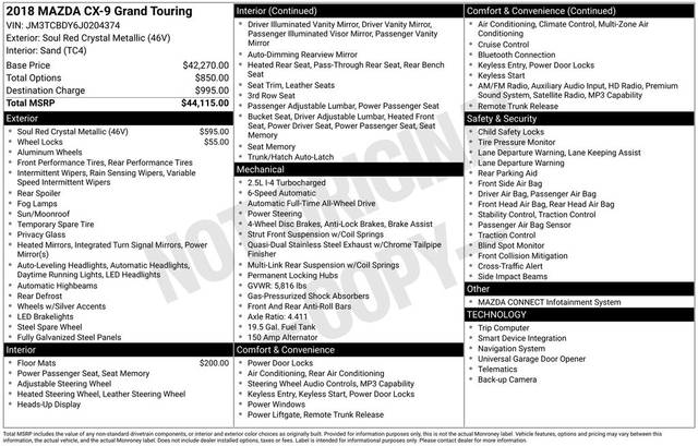 2018 Mazda CX-9 Grand Touring AWD photo