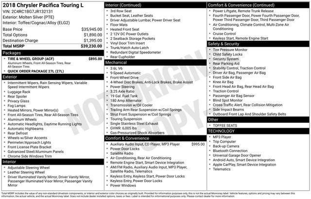 2018 Chrysler Pacifica Minivan Touring L FWD photo