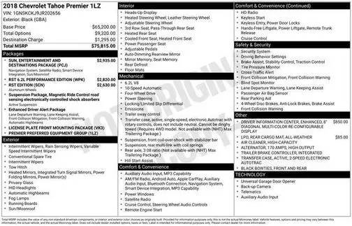 2018 Chevrolet Tahoe Premier 4WD photo