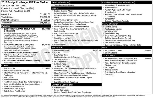 2018 Dodge Challenger R/T Plus Shaker RWD photo