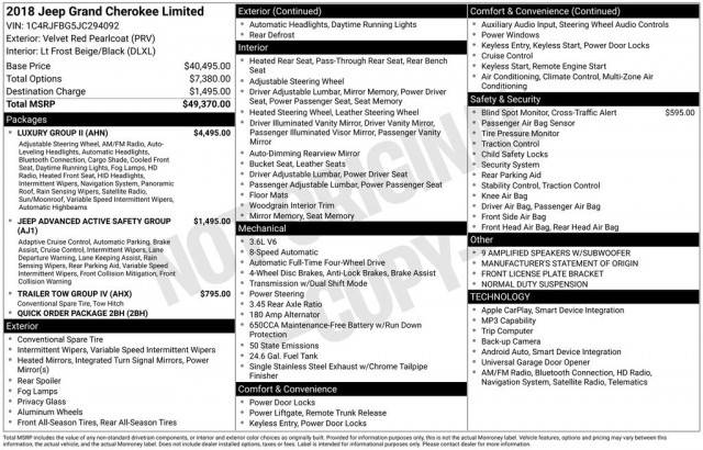 2018 Jeep Grand Cherokee Limited 4WD photo