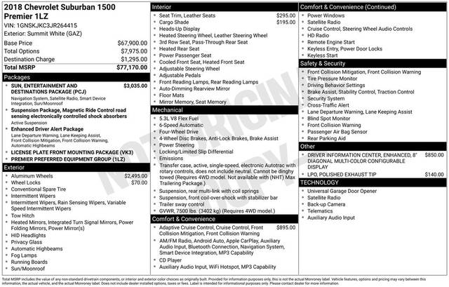 2018 Chevrolet Suburban Premier 4WD photo