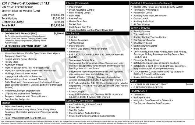2017 Chevrolet Equinox LT AWD photo
