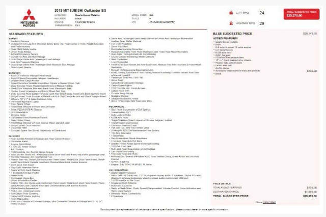 2018 Mitsubishi Outlander LE 4WD photo