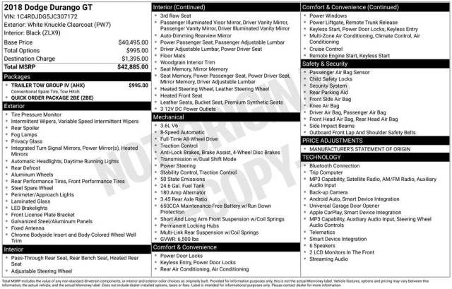 2018 Dodge Durango GT AWD photo